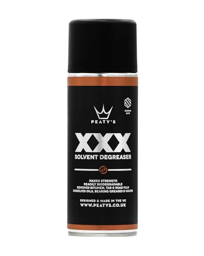 Peatys XXX Solvent Degreaser - Heavy Duty Bike Degreaser Spray & Chain Cleaner Biodegradable Aerosol Degreasing for Chain Cassette and Drivetrain Carbon Safe for MTB Road & Gravel Bikes 400ml
