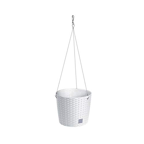 Preisvergleich Produktbild Prosperplast Rato Round Blumenampel Hängeampel Pflanzenhänger Blumentopf (Ohne Pflanzeinsatz, Weiß)