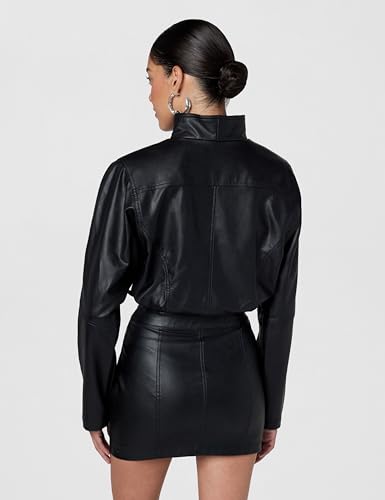 Ronny Kobo Women's Maddix Longsleeve Faux Leather Mini Dress3