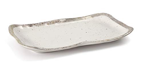 63865 - Piatto ondulato rettangolare in melamina senza BPA 29 x 17.5 x 3 cm