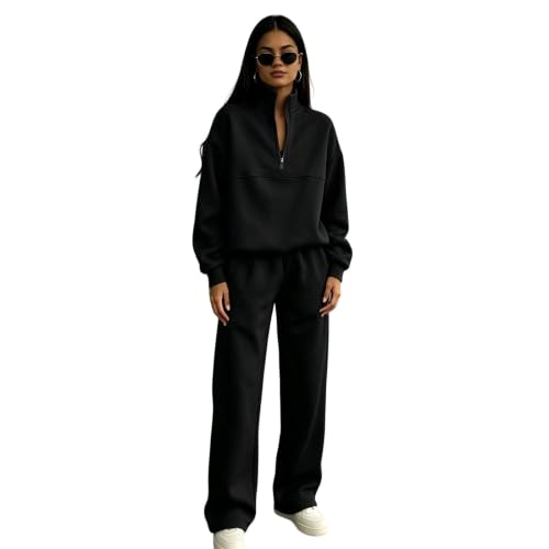 Amazon.com: Shiketong Women's 2 Piece Half Zip Lounge Set Matching
