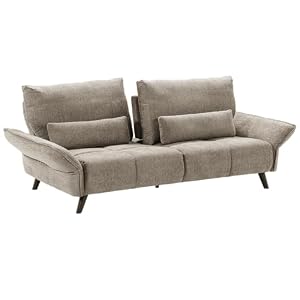 関家具 ソファ ３人掛け ファブリック 布 幅202×奥行115×高さ91cm ルジックⅡ ライトブラウン 422249