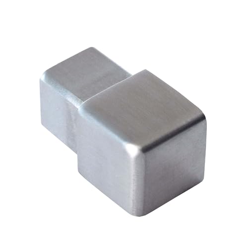 Dalsys 12,5mm Embout pour profilé carré en acier inoxydable brossé, Finition Bord Propre