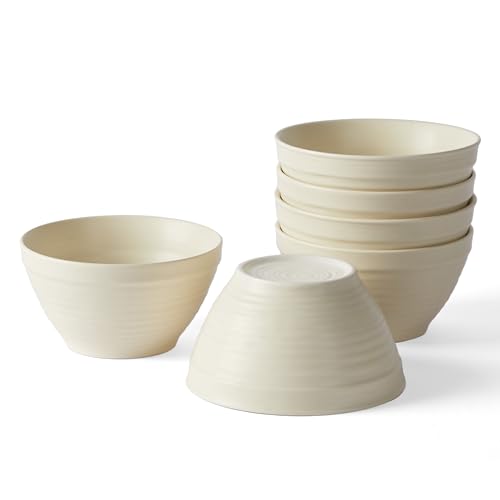 Jiwoo Müslischalen Bowl Schüssel 6er Set, 370ml Suppenschalen Dessertschalen für Nudeln, Salat, Obst, EIS