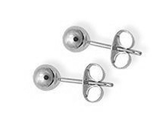 14K White Gold 3mm Ball Stud Earrings
