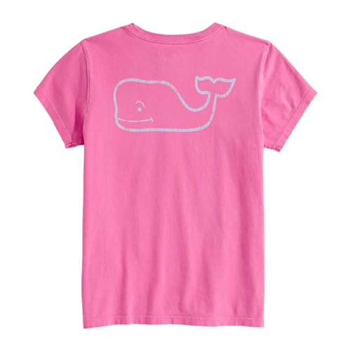 vineyard vines Girls' Garment-Dyed Vintage Whale Short-Sleeve Pocket Tee