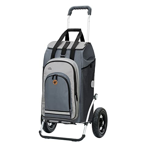 Andersen Shopper Royal Alu klappbar mit Luftreifen Ø 25 cm und 62 Liter Tasche Hydro 2.0 mit Kühlfach grau