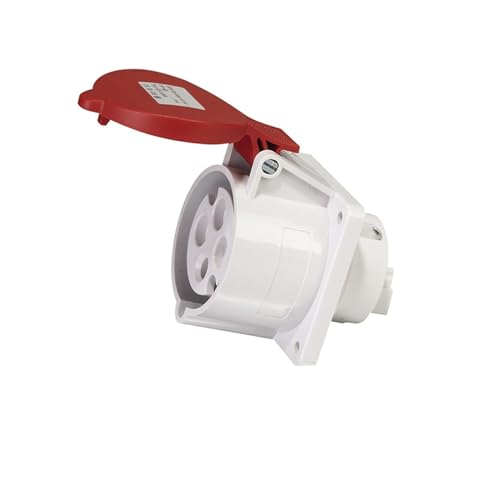 IP44 Industrial Plug and Socket Connector 3Pin 4Pin 5Pin 32A Waterproof high-end Wall-Mounted Panel(Panel Socket4P 32A)