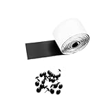 Zambuph 1,5 m langes, flexibles Balkenband in Holzoptik zur Abdeckung von Balkenlücken – Einfache Montage – Ideal für Deckenbalken, Kabinenfensterläden und Kaminsimse –, Schwarz, Breite 3.98 cm