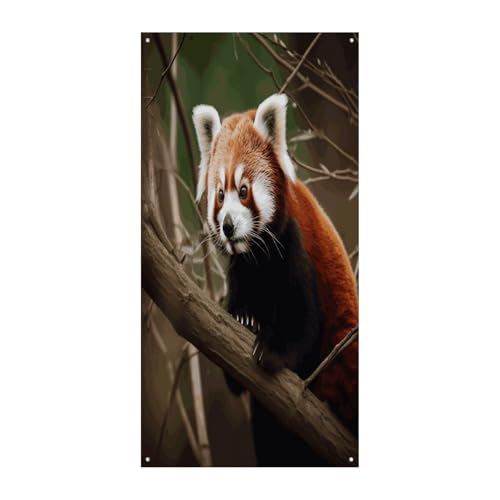 Toile de fond bienvenue panda rouge grand format extérieur 90x180