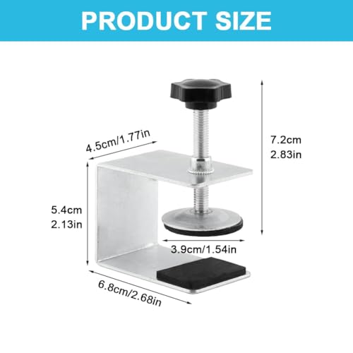 Image of Cabinet Drawer Installation Clamps, 2PCS C Clamps Drawer Fixing Clip with Silicone Protect Pad, Woodworking Cabinet Hardware Jig for Door Front Knobs, Pulls Handles Install