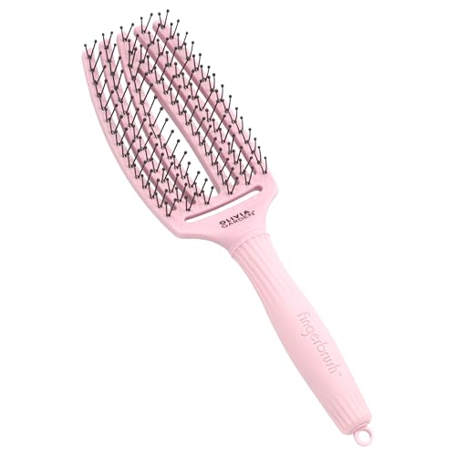 Olivia Garden FingerBrush Double Bristles Pastel Pink | Cepillo con Púas en Doble V Medium | Edición Color Rosa