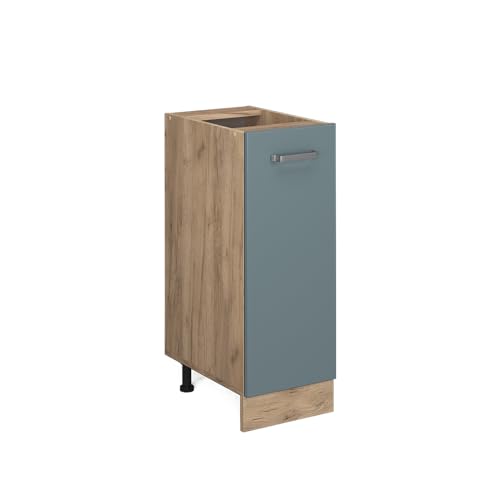 Vicco Apothekerschrank R-Line, Blau-Grau/Goldkraft Eiche, 30 cm ohne...