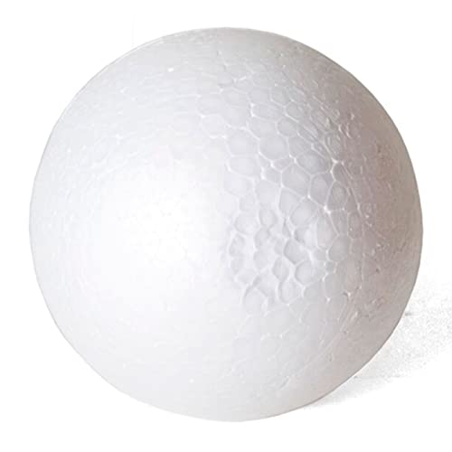 Acan Tradineur - Bola de poliestireno expandido, porexpan, técnica de Lentejuelas, servilletas, Fieltro, Manualidades, decoración, artesanía, proyectos Escolares, hogar (Blanco - Ø 15 cm)