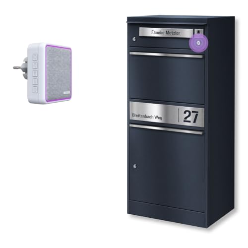 Metzler Briefkasten mit Paketfach & Funkklingel,...