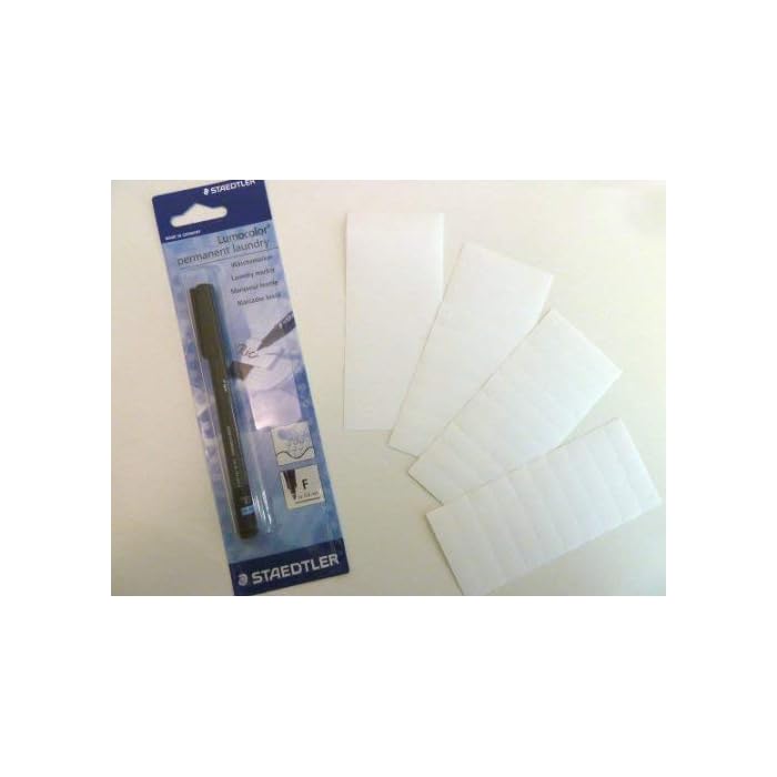 Buy 40 Plain White Iron on Name Tapes with Black Permanent Laundry