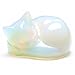 Qaestuan Opal Katzen, Kristalle Katzenfigur Deko, Figur Schlafende Katzenfigur Statue, Kawaii Katze, Polieren Edelsteine Cute Katzen Deko, für Katze Liebhaber Männer Frauen