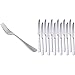 Amazon Basics Tenedores de mesa de acero inoxidable, con punta redonda, juego de 12 + – Cuchillos de mesa de acero inoxidable con borde cuadrado, juego de 12