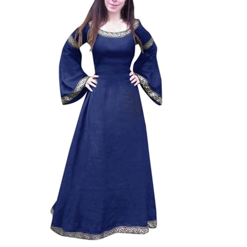 Vestido medieval mujer manga larga y corte irregular para fiestas historicas y cosplay