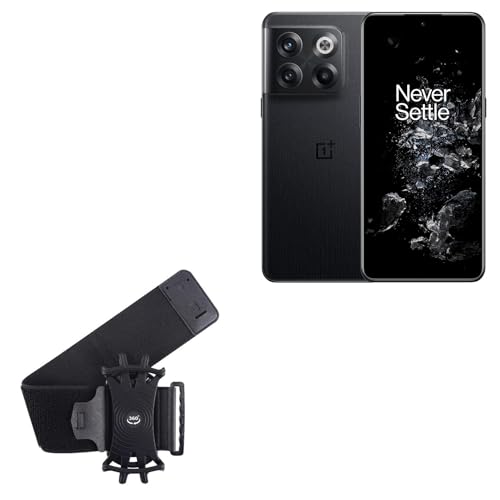 BoxWave Holster Compatible with OnePlus 10T 5G - ActiveStretch Sport Armband, Adjustable Armband for Workout and Running - Jet Black