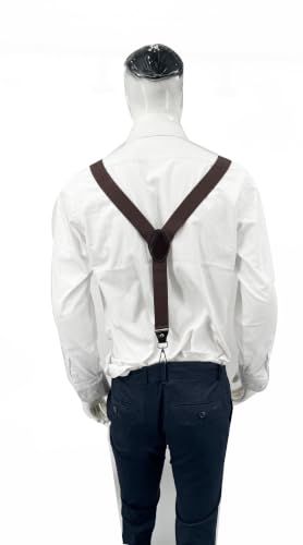 Image of Mens Suspenders with 3 Swivel Hooks Belt Loops 1.4 Inch Wide Heavy Duty Adjustable Braces