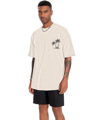 Image of Oversized Tshirts for Men Short Sleeve Vintage Washed Basic Loose Tees 2026