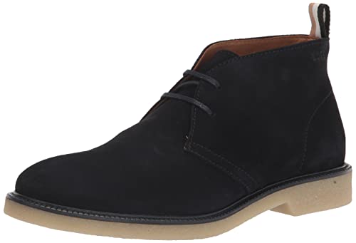 Image of BOSS Men's Suede Lace Up Desert Boot With Embossed Logo