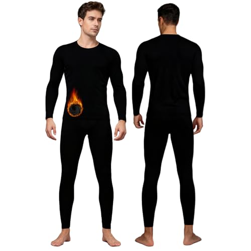 Thermal Underwear for Men (Black XL)