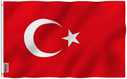 ANLEY Fly Breeze 3x5 Foot Turkey Flag - Vivid Color and UV Fade Resistant - Canvas Header and Double Stitched - Turkish Flags Polyester with Brass Grommets 3 x 5 Ft