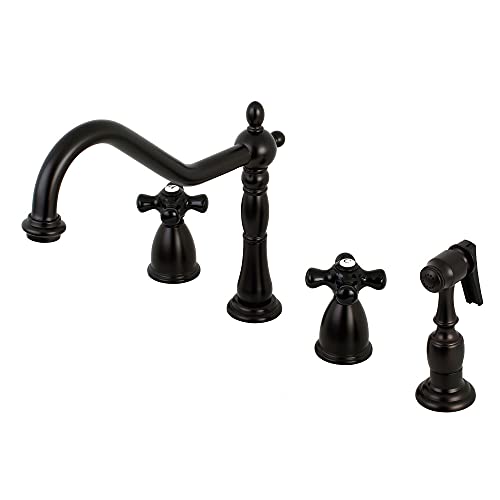Kingston Brass KB1795PKXBS 8" to 16" Widespread Kitchen Faucet with Brass Sprayer, 8-1/4", Oil Rubbed Bronze Kingston Brass KB1795PKXBS 8" to 16" Widespread Kitchen Faucet with Brass Sprayer, 8-1/4", Oil Rubbed Bronze