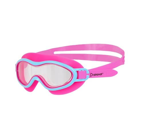 Image of AIRAVAT Kril 1025 Junior (Age 2-6 Years) Swimming Goggles, Adjustable Pool Goggles For Junior /Kids, Optic Quality Poly carbonate Lenses, 100% UV Protection Anti-fog Coated (Pink)