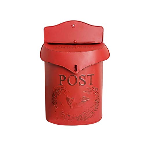 Buzón de correo retro, buzón de correo con cerradura montado en la pared, buzón de correo de metal vintage, buzón de correo de pájaro de metal, decoración de estilo shabby chic, buzón de 10 x 3,8 x 15
