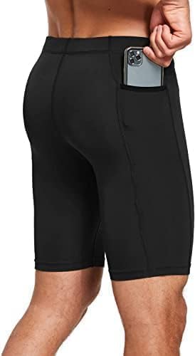 Image of NEVER LOSE Gym Compression Men's Skin Tight Shorts with Mobile Pocket for Gym, Running, Cycling, Swimming, Cricket, Yoga, Football & Many More Sports