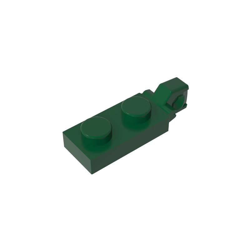 Gobricks 44301 Hinge Plate Hinge Plate 1x2 Locking with 1 Finger On End, Without Groove 50 Pieces GDS-820 Compatible with Lego Building Blocks Color:Dark Green — image 1