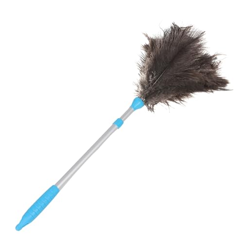 ZUNOXAZ Plumero De Avestruz Telescópico Mango Reutilizable y Lavable para Limpiar Ventiladores De Techo Techos y Lámparas De como Cepillo para Quitar El Polvo y Herramienta De Limpieza De