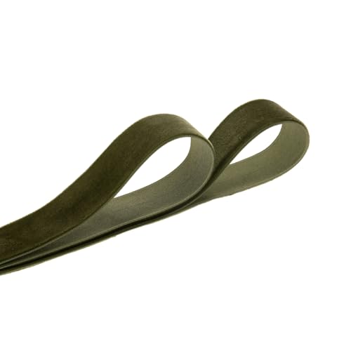 Image of QIANF Vintage Moss Green Velvet Ribbon Christmas Ribbon for Gift Wrapping Crafts Christmas Tree Ornaments Garland Decorations, 1 Inch X 25Yd