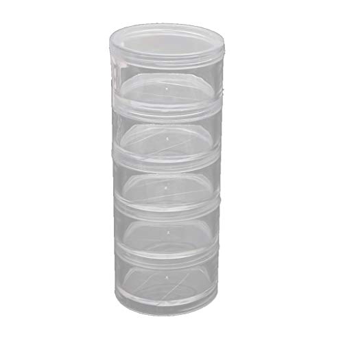 Rangement perles transparent anti-perte grâce aux 5 récipients cylindriques empilables - 6