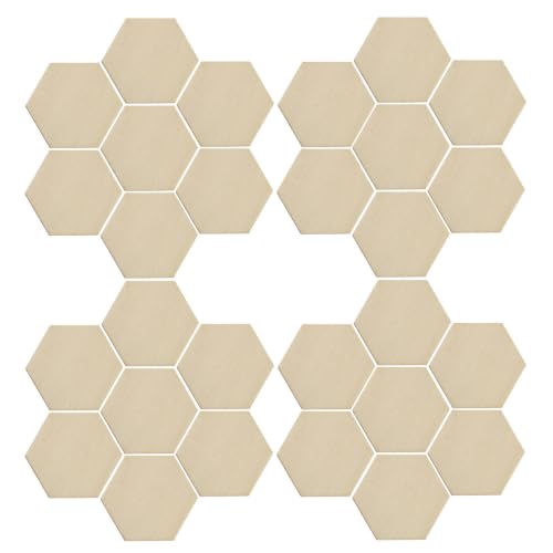 80 Pièces Formes en Bois Non Peintes Hexagone Brut
