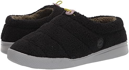 Dearfoams Men's Tatum Teddy Sport Lounge Clog Slipper, Black, Medium | Image 6