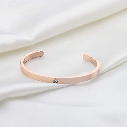 MYOSPARK Stainless Steel Aum Ohm OM Yoga Cuff Bangle Bracelet Spiritual Jewelry Meditation Gift3