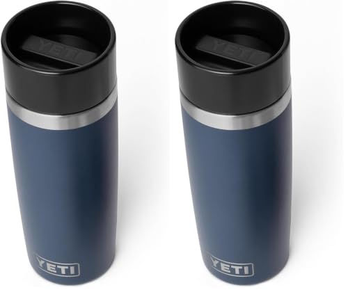 Image of YETI Rambler 16 oz Travel Bottle, Stainless Steel, Vacuum Insulated with Leakproof Commuter Cap, Navy (Pack of 2)