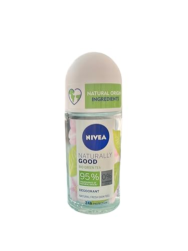 Nivea Desodorante Roll On Naturally Good – Té verde orgánico – 6 unidades (6 x 50 ml)