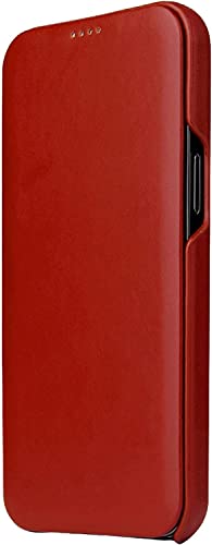 Étui en cuir véritable iPhone 14 GUMMMY, clapet marron élégant de protection premium