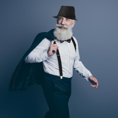 SATINIOR 1920s Mens Costume Roaring Outfit with Gangster Vest Hat Pocket Watch Suspenders for Race Meeting 2026