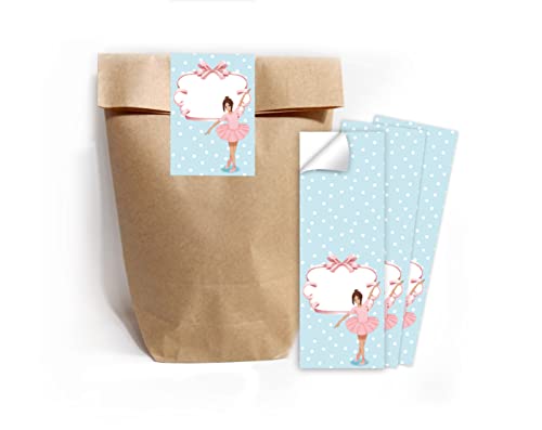 Junapack Lot de 12 cartes d'invitation pour anniversaire d'enfant fille Ballerine avec 12 enveloppes et 12 sachets… - Image 7