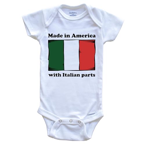 Really Awesome Shirts Made In America With Italian Parts Funny Italy Flag One Piece Baby Bodysuit