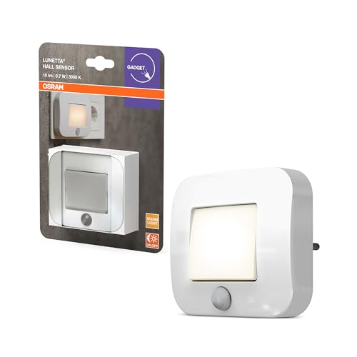 OSRAM LUNETTA Luce notturna con sensore Hall bianca; sensore di movimento; sensore di luce diurna; Tecnologia LED; Grado di protezione IP20; Potenza assorbita: 0,7 W; inserto presa