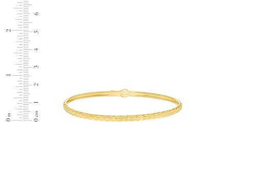 Floreo 10k Yellow Gold 3mm Subtle Stripe Satin Finish Textured Flex Bangle Bracelet4
