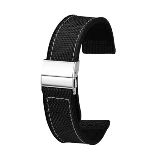Sangle 22mm en silicone nylon gris pour montre connectée sport et bureau