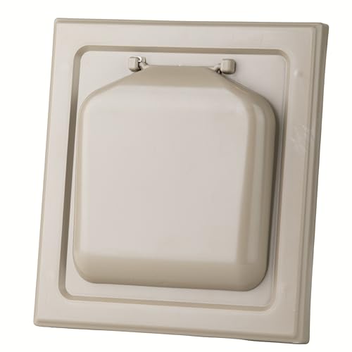 Image of NO-PEST VENT Dual Door Dryer Vent Cover 4 Inch Outdoor, Made in USA, Highest UV-Resistant Plastic, No Lint-Collecting Screen (Tan, 4 inch Plastic Vent With Collar)